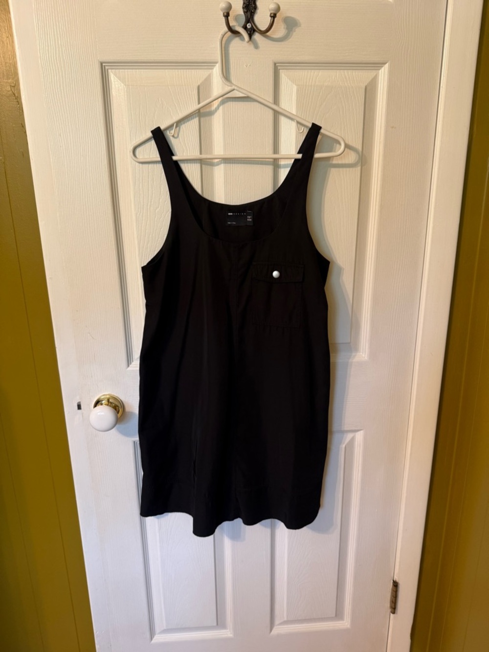 ASOS Black Sleeveless Nylon Tank Dress with Pocket Detail